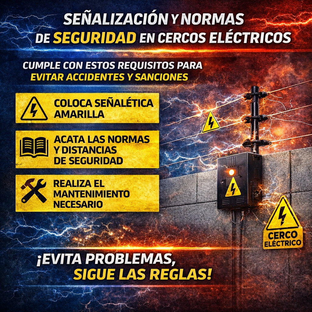 Señalización y normas en cercos eléctricos