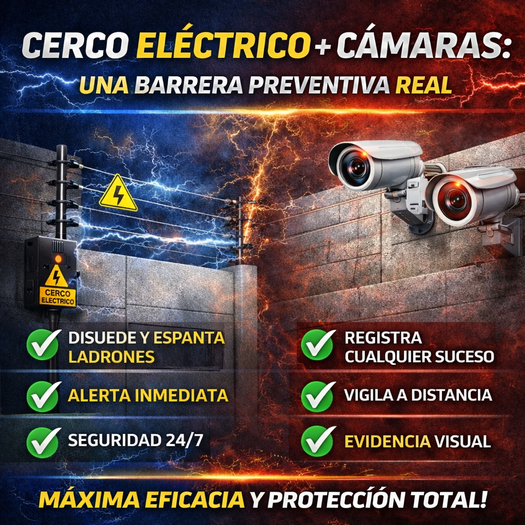 Cerco eléctrico y cámaras: prevención inteligente