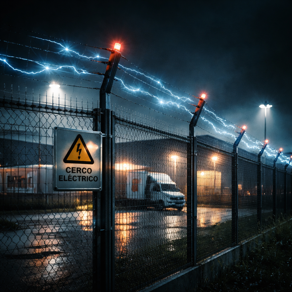 cerco eléctrico nocturno