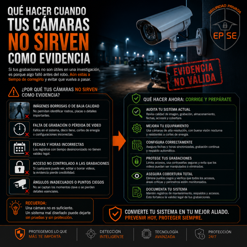 cámaras de seguridad deficientes